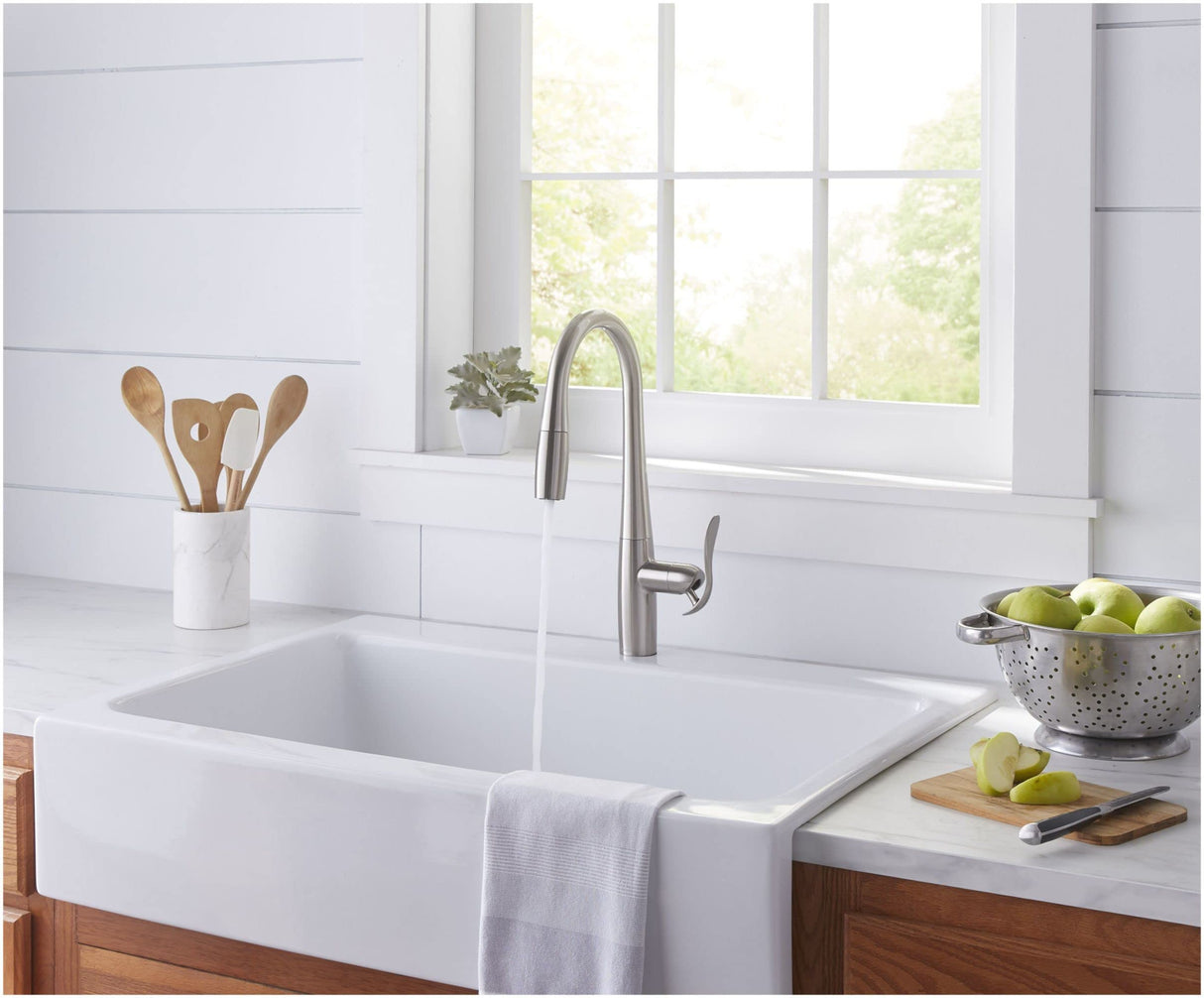 Gerber D150612SS Stainless Steel Selene Single Handle Pull-down Prep Faucet