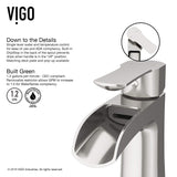 VIGO Paloma 7.125 inch H Single Handle Single Hole Bathroom Sink Faucet in Brushed Nickel - Bathroom Sink Faucet with Deck Plate VG01041BNK1