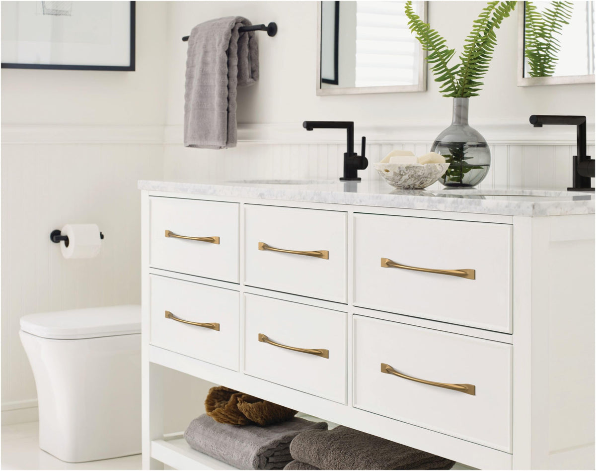 Amerock Cabinet Pull Polished Chrome 8-13/16 inch (224 mm) Center-to-Center Uprise 1 Pack Drawer Pull Cabinet Handle Cabinet Hardware