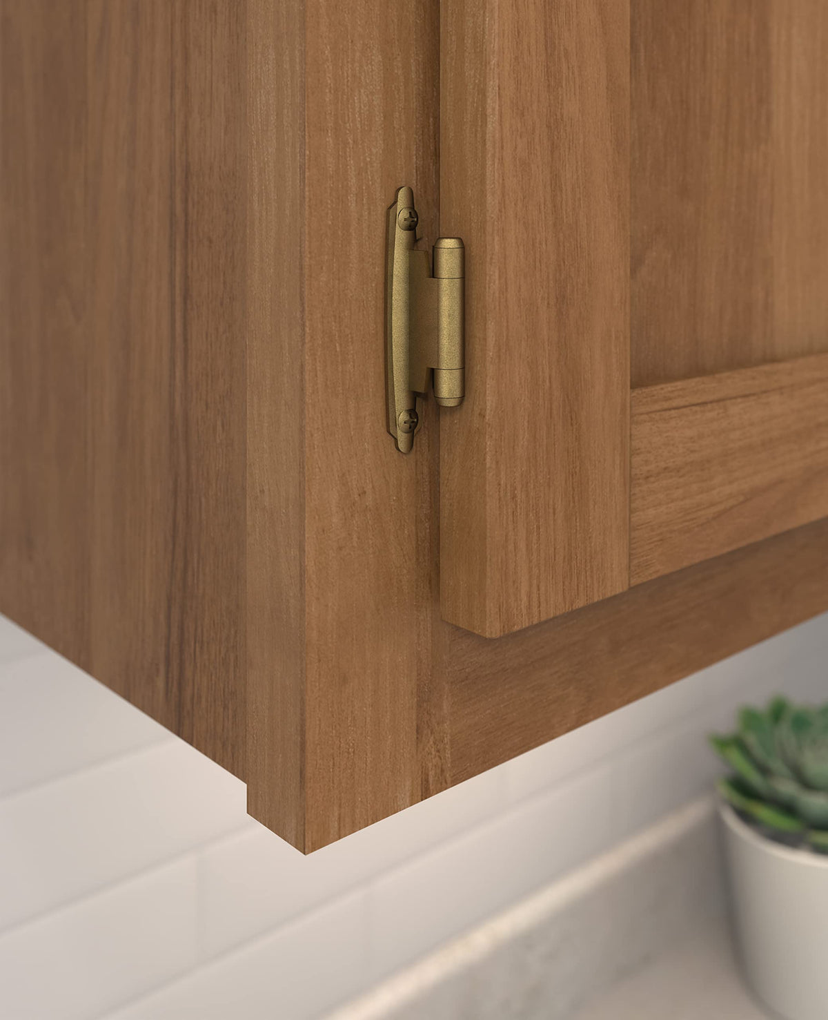 Amerock Cabinet Hinge Variable Overlay Hinge Burnished Brass 2 Pack Self-Closing Hinge Face Mount Hinge Cabinet Door Hinge