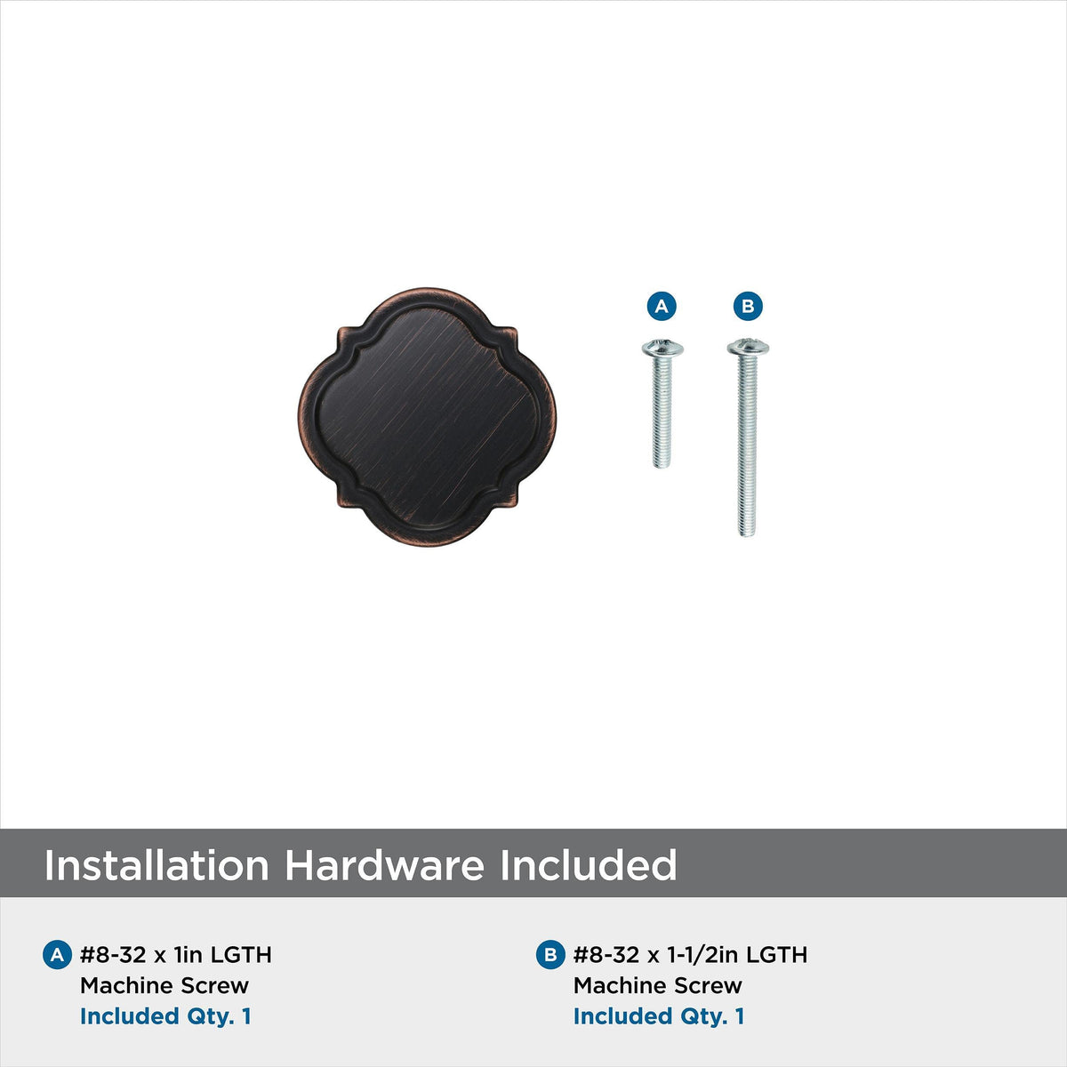 Amerock Cabinet Knob Oil Rubbed Bronze 1-3/8 inch (35 mm) Diameter Grace Revitalize 1 Pack Drawer Knob Cabinet Hardware