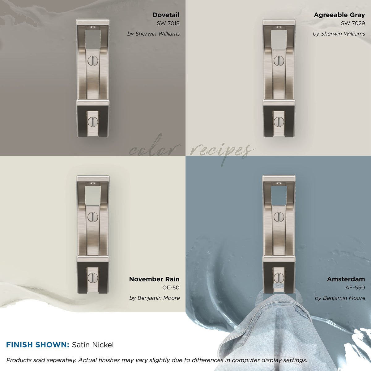 Amerock H37010G10 Avid Double Prong Decorative Wall Hook Satin Nickel Hook for Coats, Hats, Backpacks, Bags Hooks for Bathroom, Bedroom, Closet, Entryway, Laundry Room, Office