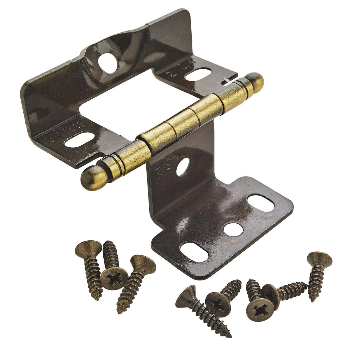 Amerock Cabinet Hinge Full Wrap Hinge Antique Brass 1 Pack Non Self-Closing Hinge |3/4 inch (19 mm) Door Thickness Cabinet Door Hinge