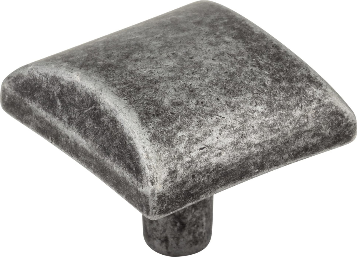 Elements 525SIM 1-1/8" Overall Length Distressed Antique Silver Square Glendale Cabinet Knob