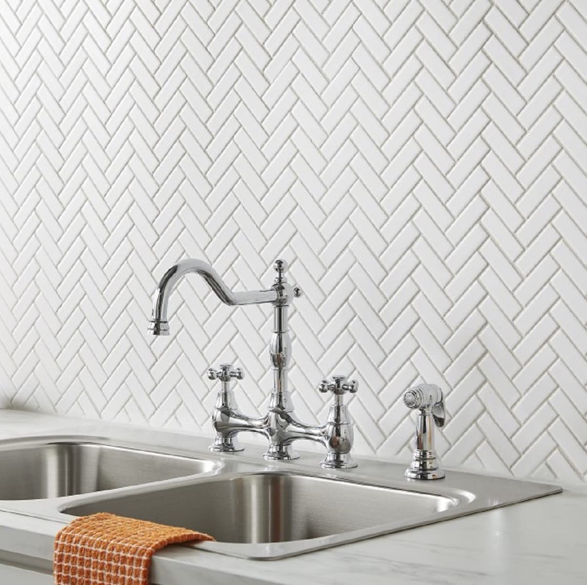 Gerber D404457 Chrome Opulence Two Handle Bridge Faucet