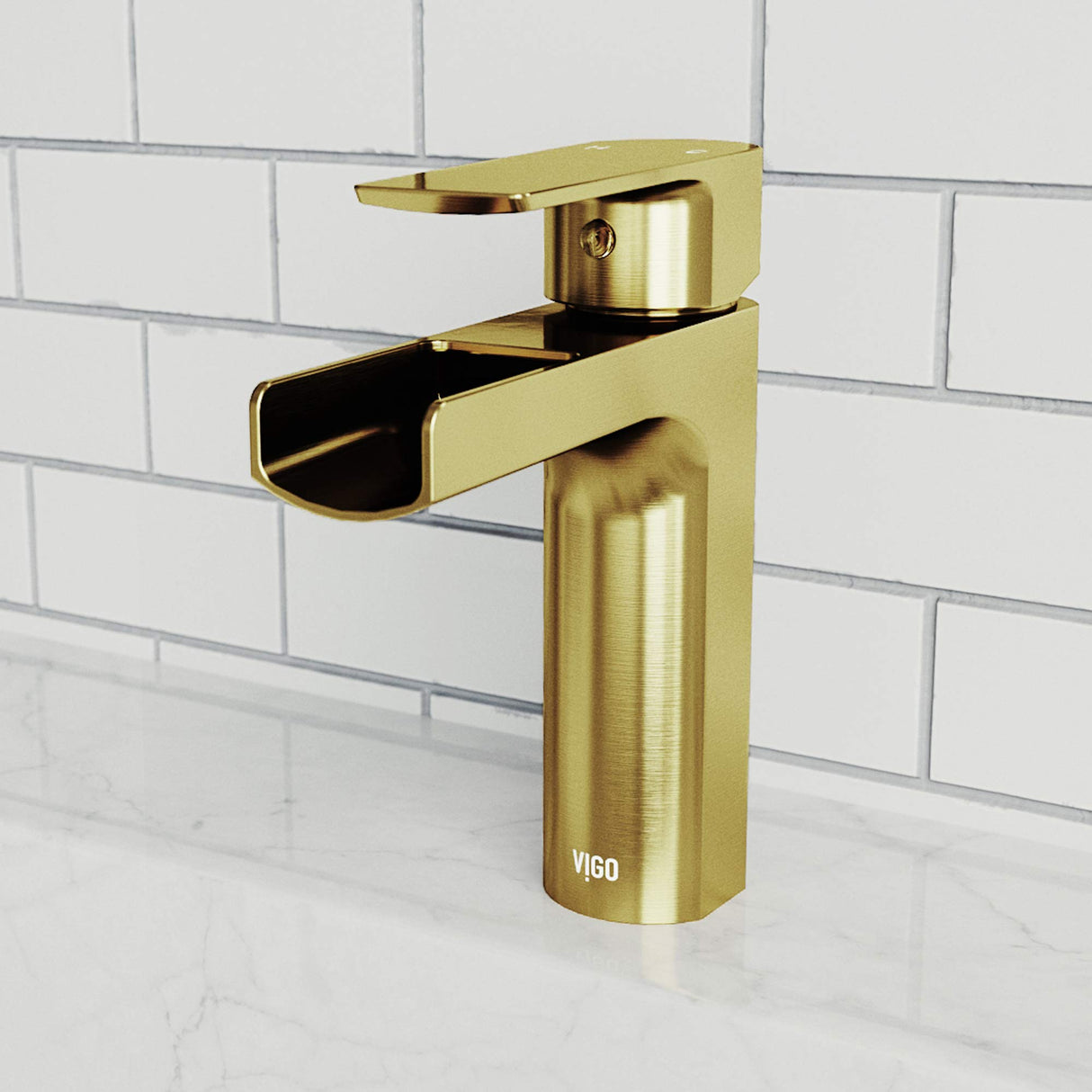 VIGO Ileana 6.75 inch H Single Hole Single Handle Single Hole Bathroom Faucet in Matte Gold - Bathroom Sink Faucet VG01042MG