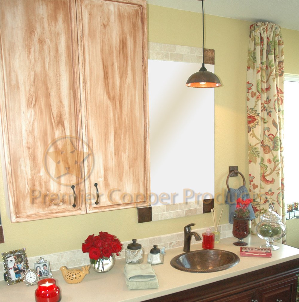 Premier Copper Products L200DB 8-1/2-Inch Hand Hammered Copper Dome Pendant Light, Oil Rubbed Bronze