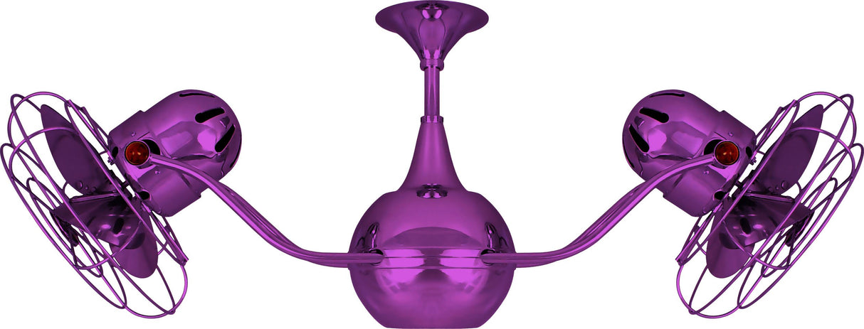 Matthews Fan VB-LTPURPLE-MTL Vent-Bettina 360° dual headed rotational ceiling fan in Ametista (Purple) finish with metal blades.