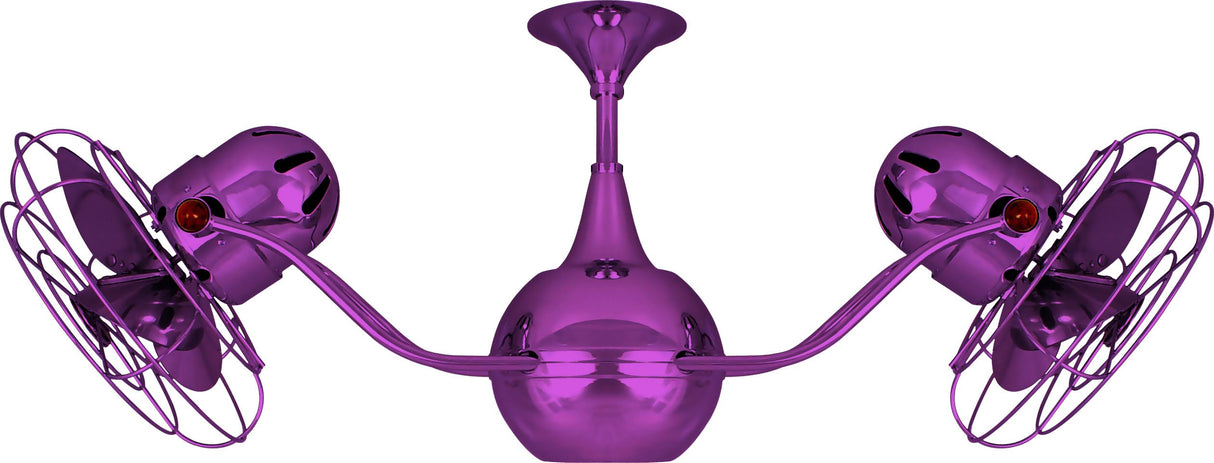 Matthews Fan VB-LTPURPLE-MTL Vent-Bettina 360° dual headed rotational ceiling fan in Ametista (Purple) finish with metal blades.