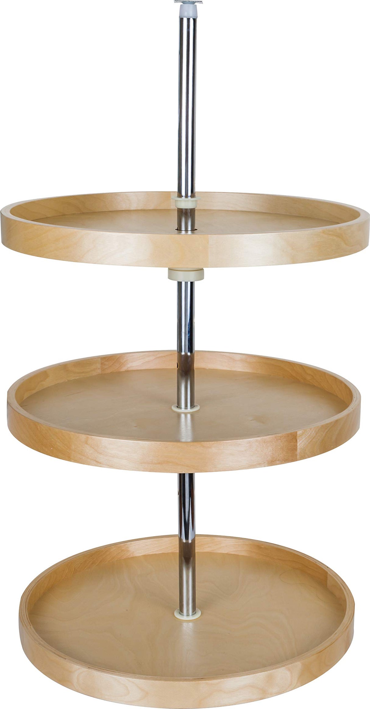 Hardware Resources BLSR2318-SET 18" Round Three-Shelf Banded Wood Lazy Susan Set