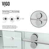 VIGO VG6051CHCL60 34.63" -58.75" W -74.0" H Frameless Sliding Rectangle Shower Enclosure with Clear 0.38" Tempered Glass and Stainless Steel Hardware in Chrome Finish with Reversible Handle