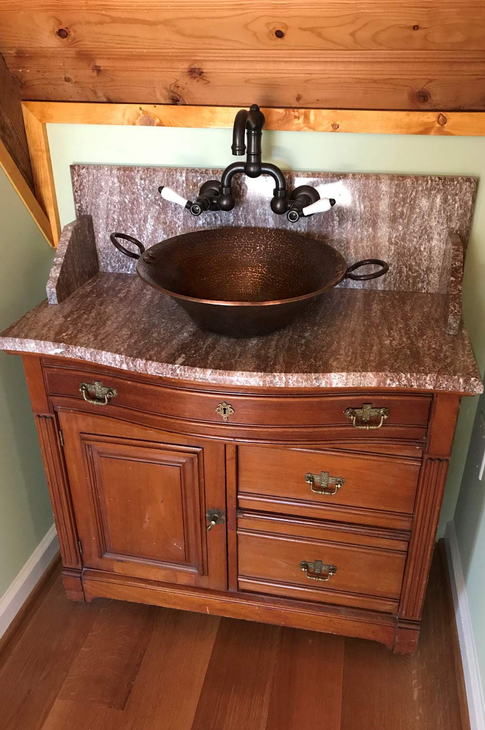 Premier Copper Products PVMPDB 20.75-Inch Round Hand Forged Old World Miners Pan Copper Vessel Sink