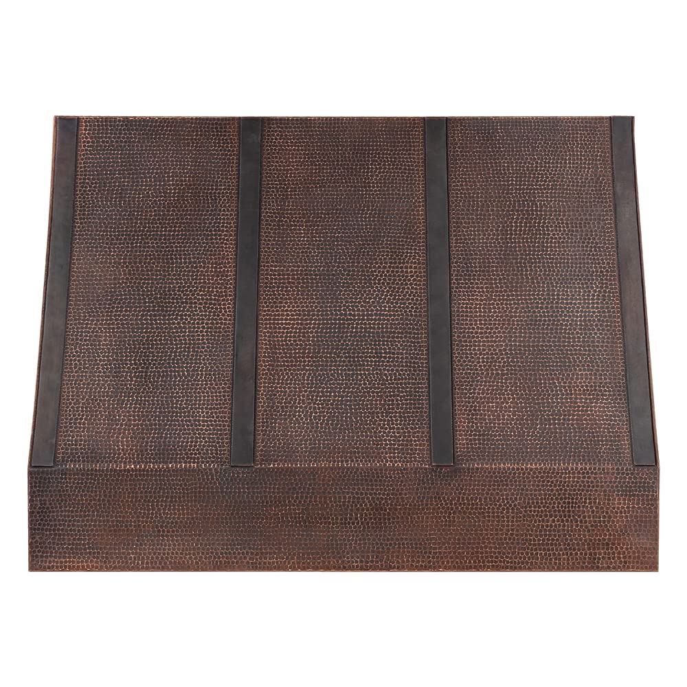 48 Inch 1250 CFM Hammered Copper Wall Mounted Tucson Range Hood with Slim Baffle Filters