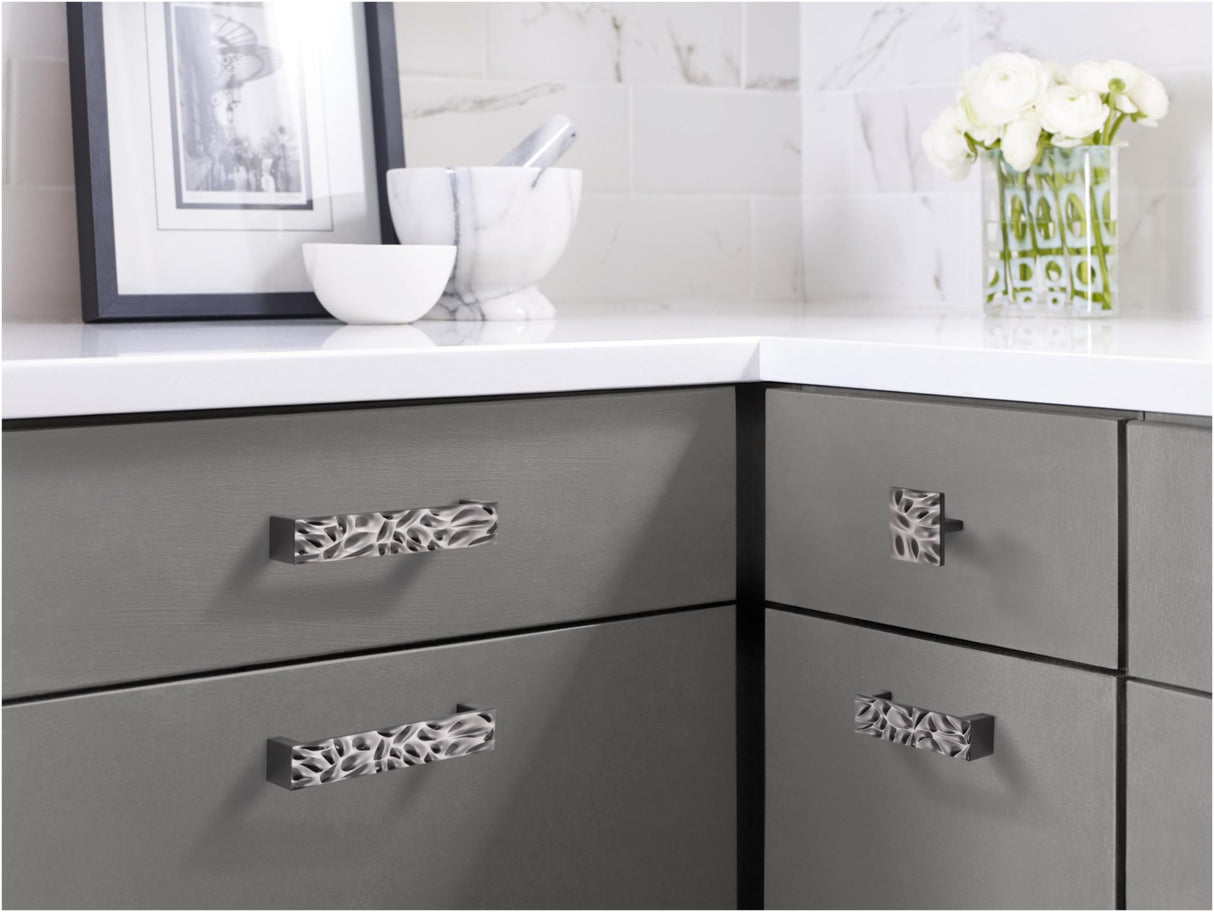 Amerock Cabinet Pull Matte Black 1-1/4 inch (32 mm) Center to Center Calathea 1 Pack Drawer Pull Drawer Handle Cabinet Hardware