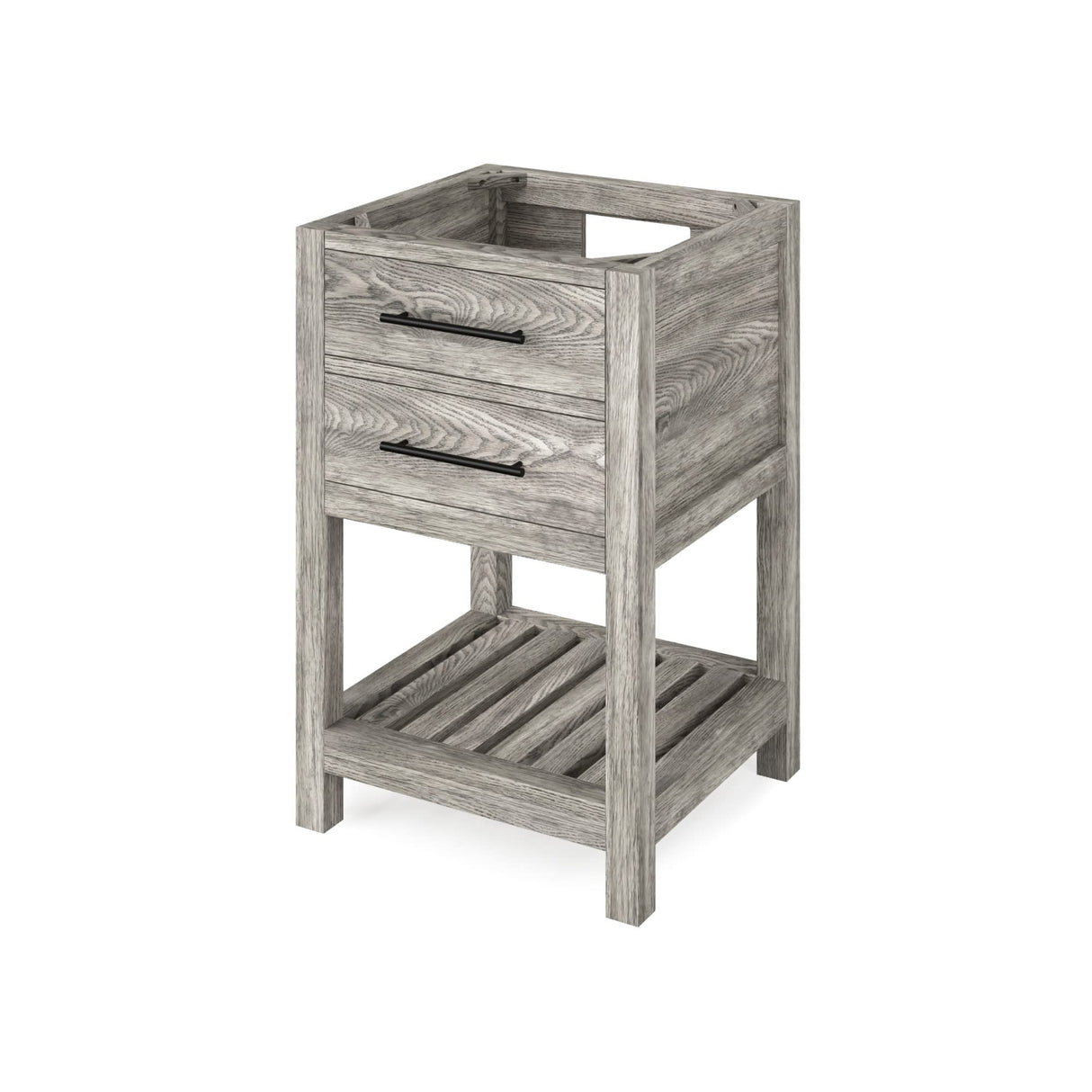 Jeffrey Alexander VKITWAV24WHBGR 24" White Wavecrest Vanity, Black Granite Vanity Top, undermount rectangle bowl