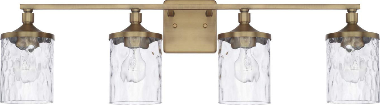 Capital Lighting 128841AD-451 Colton 4 Light Vanity Aged Brass