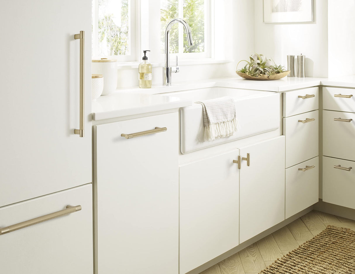 Amerock Kitchen Cabinet Knob Golden Champagne 2-5/8 in (67 mm) Bronx 1 Pack Furniture Hardware Bathroom Drawer Knob| Dresser Drawer Handle Cabinet Pull
