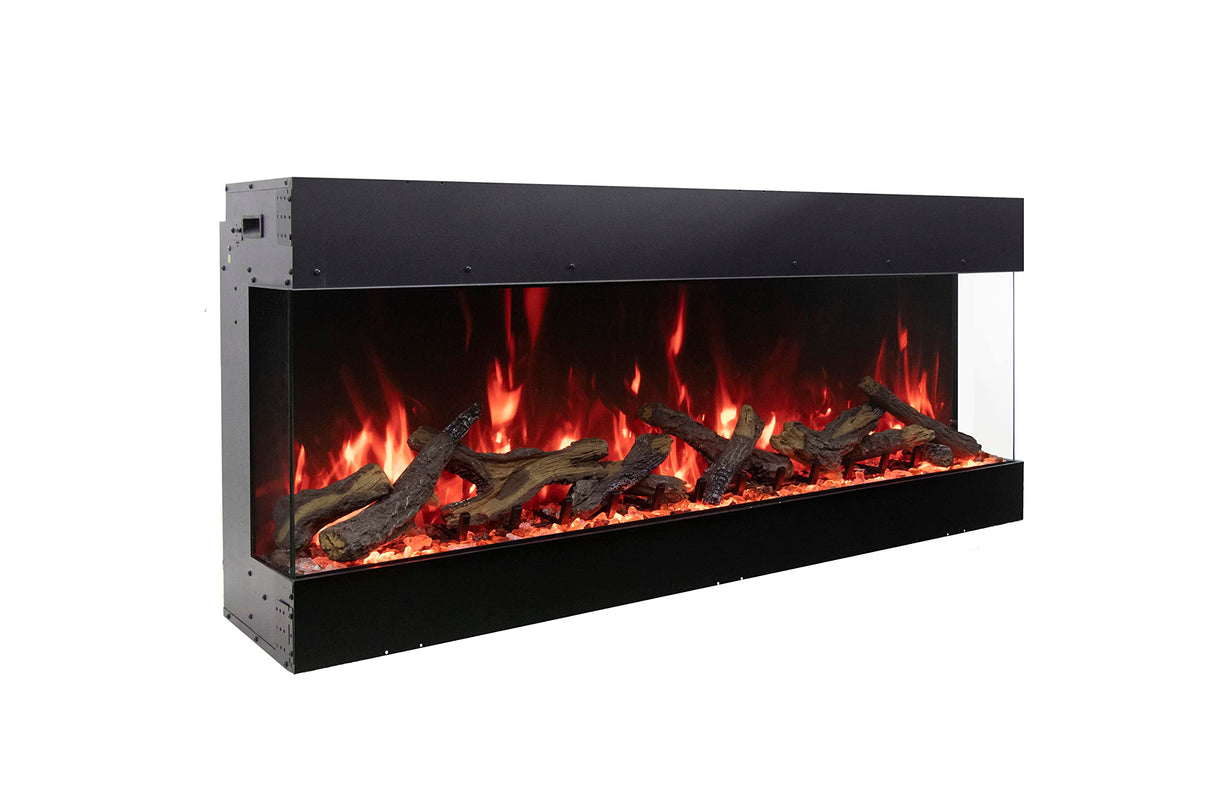 Amantii TRV-65-BESPOKE Tru View Bespoke - 65" Indoor / Outdoor 3 Sided Electric Fireplace Featuring a 20" Height, WiFi Compatibility, Bluetooth Connectivity, Multi Function Remote, and a Selection of Media Options