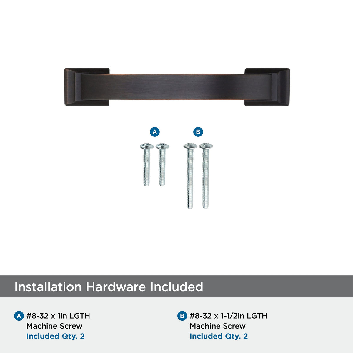 Amerock Cabinet Pull Oil Rubbed Bronze 3 inch (76 mm) Center to Center Candler 1 Pack Drawer Pull Drawer Handle Cabinet Hardware