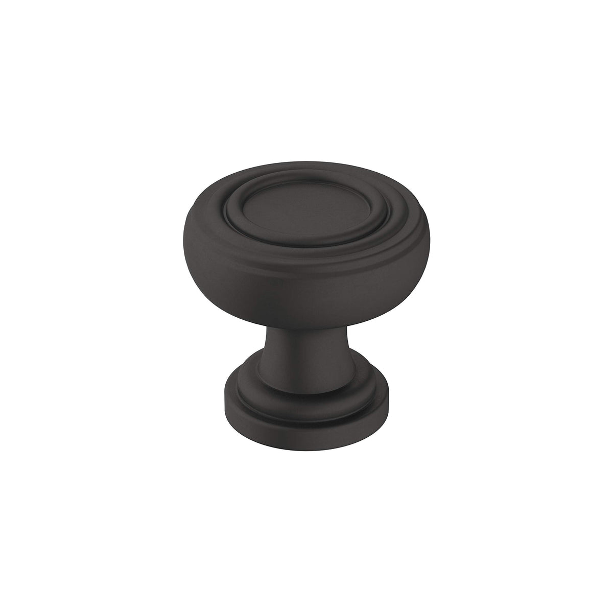 Amerock Cabinet Knob Matte Black 1-1/8 inch (29 mm) Diameter Ville 1 Pack Drawer Knob Cabinet Hardware