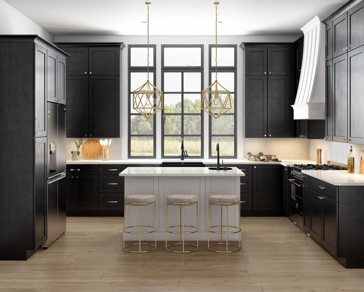 Elements 449MB 1" Overall Length Matte Black Square Hadly Cabinet Knob