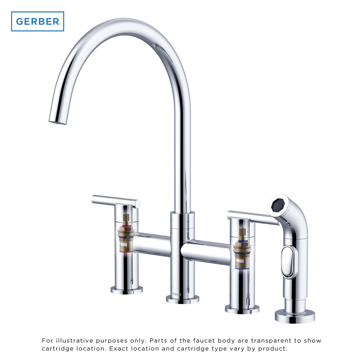 Gerber D424458SS Stainless Steel Parma Two Handle Bridge Faucet