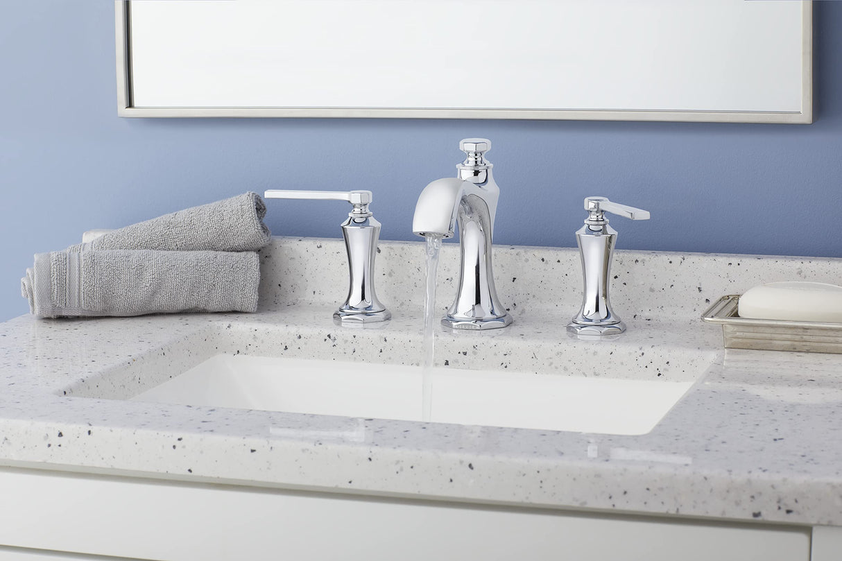 Gerber D304128 Chrome Draper Two Handle Widespread Lavatory Faucet