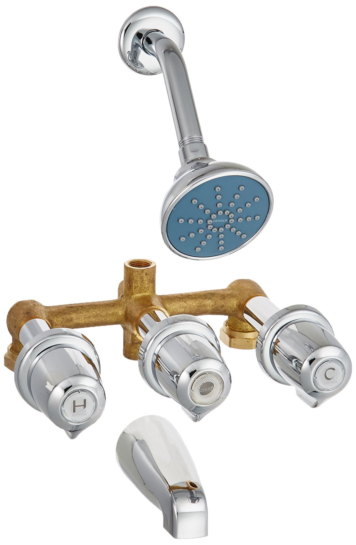 Gerber G004803083 Chrome Classics Three Handle Sliding Sleeve Escutcheon Tub &...