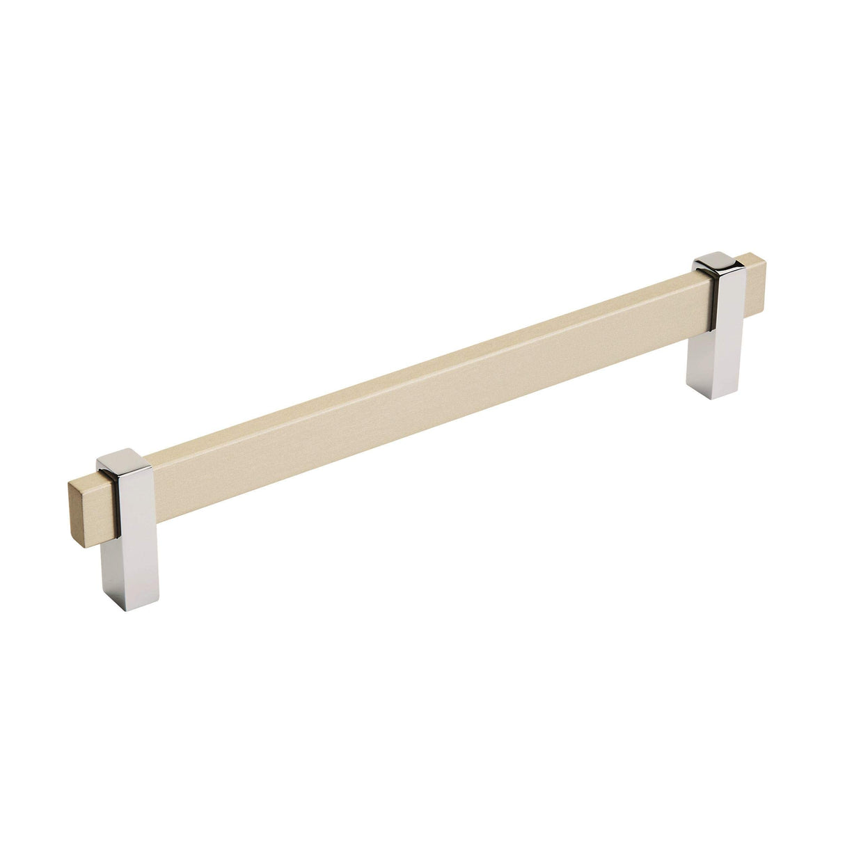 Amerock Cabinet Pull Silver Champagne/Polished Chrome 7-9/16 inch (192 mm) Center to Center Mulino 1 Pack Drawer Pull Drawer Handle Cabinet Hardware