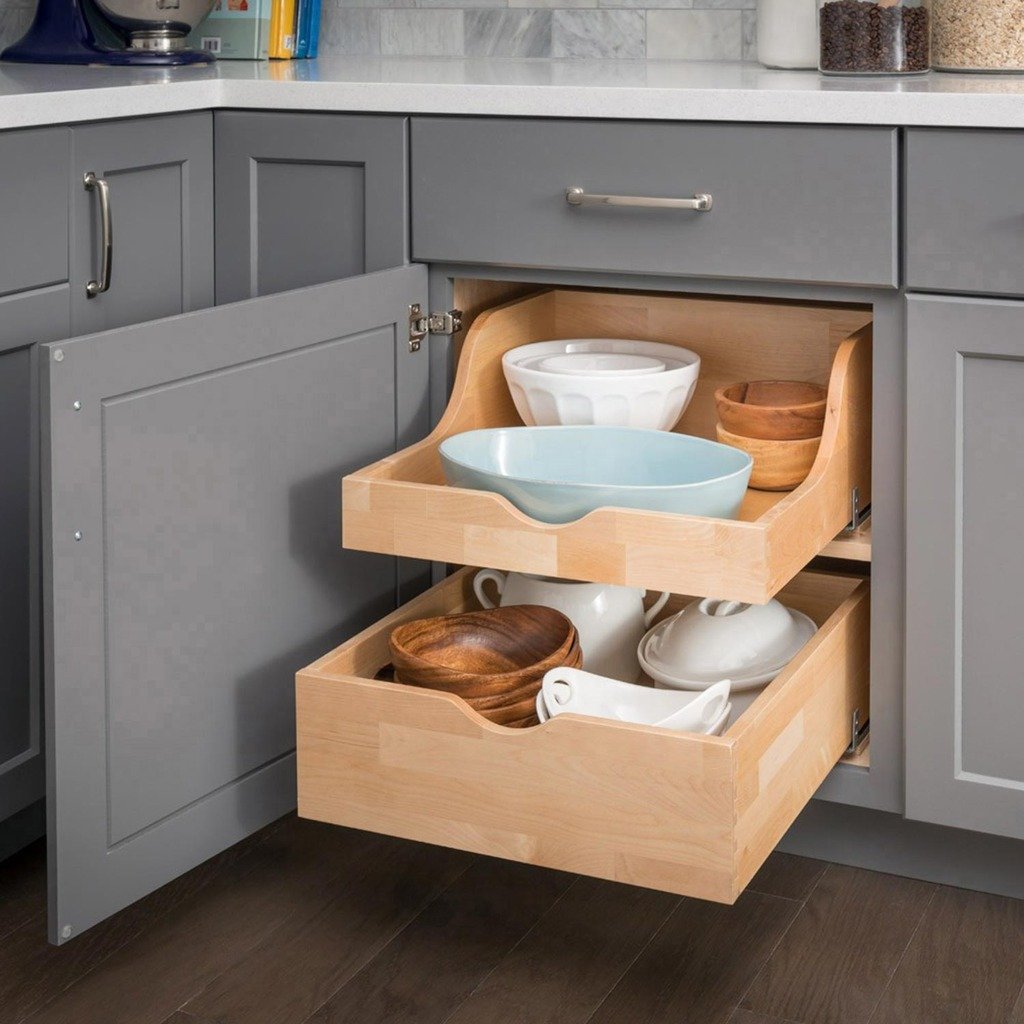 Hardware Resources RO27-WB 27" Wood Rollout Drawer