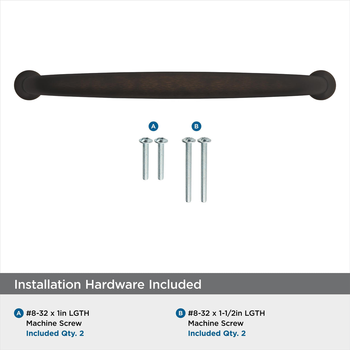 Amerock Cabinet Pull Oil Rubbed Bronze 6-5/16 inch (160 mm) Center-to-Center Renown 1 Pack Drawer Pull Cabinet Handle Cabinet Hardware