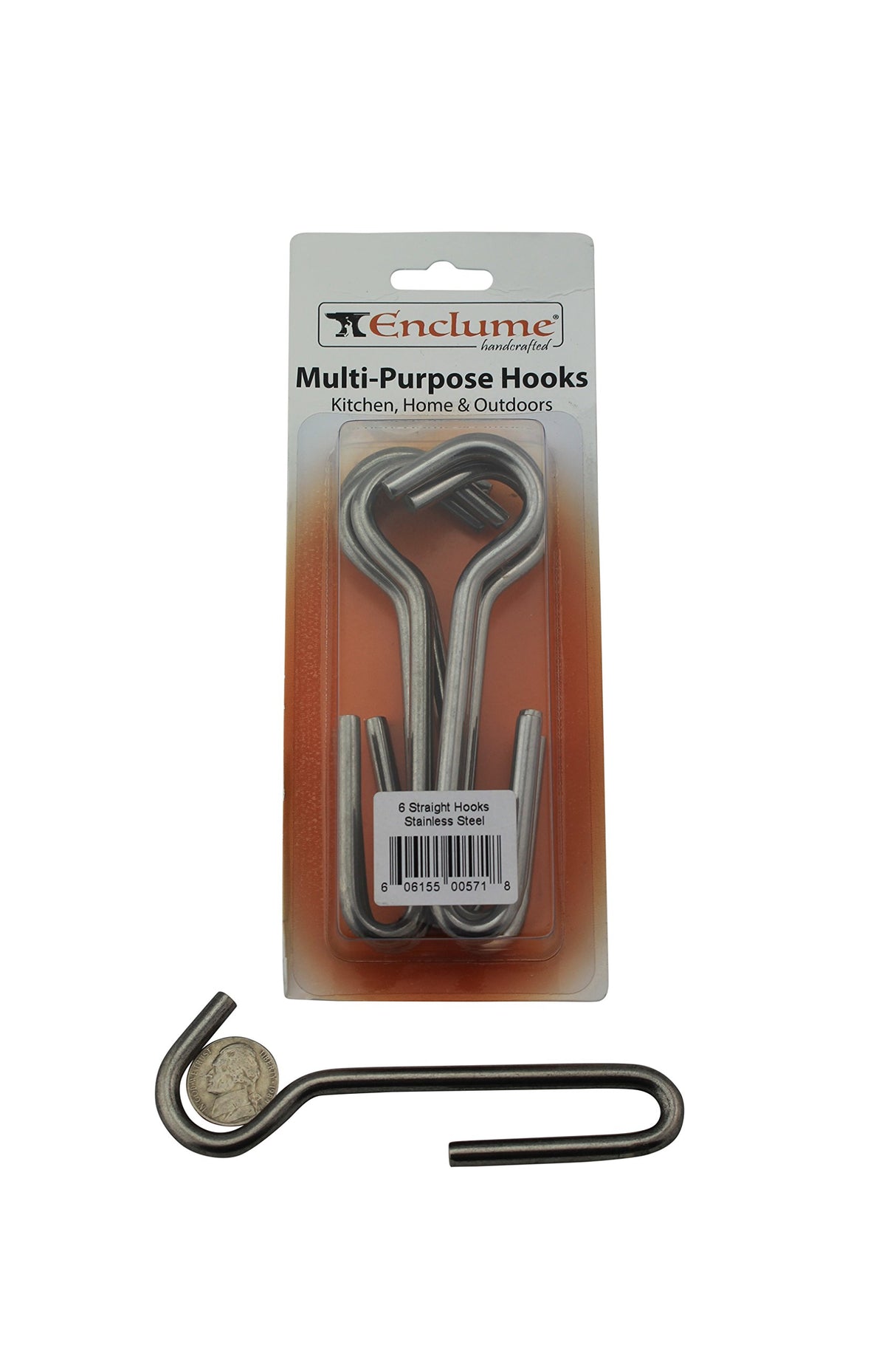 Enclume BPHS SS PACK 4.5" Straight Pot Hooks 6 Pack Blister SS