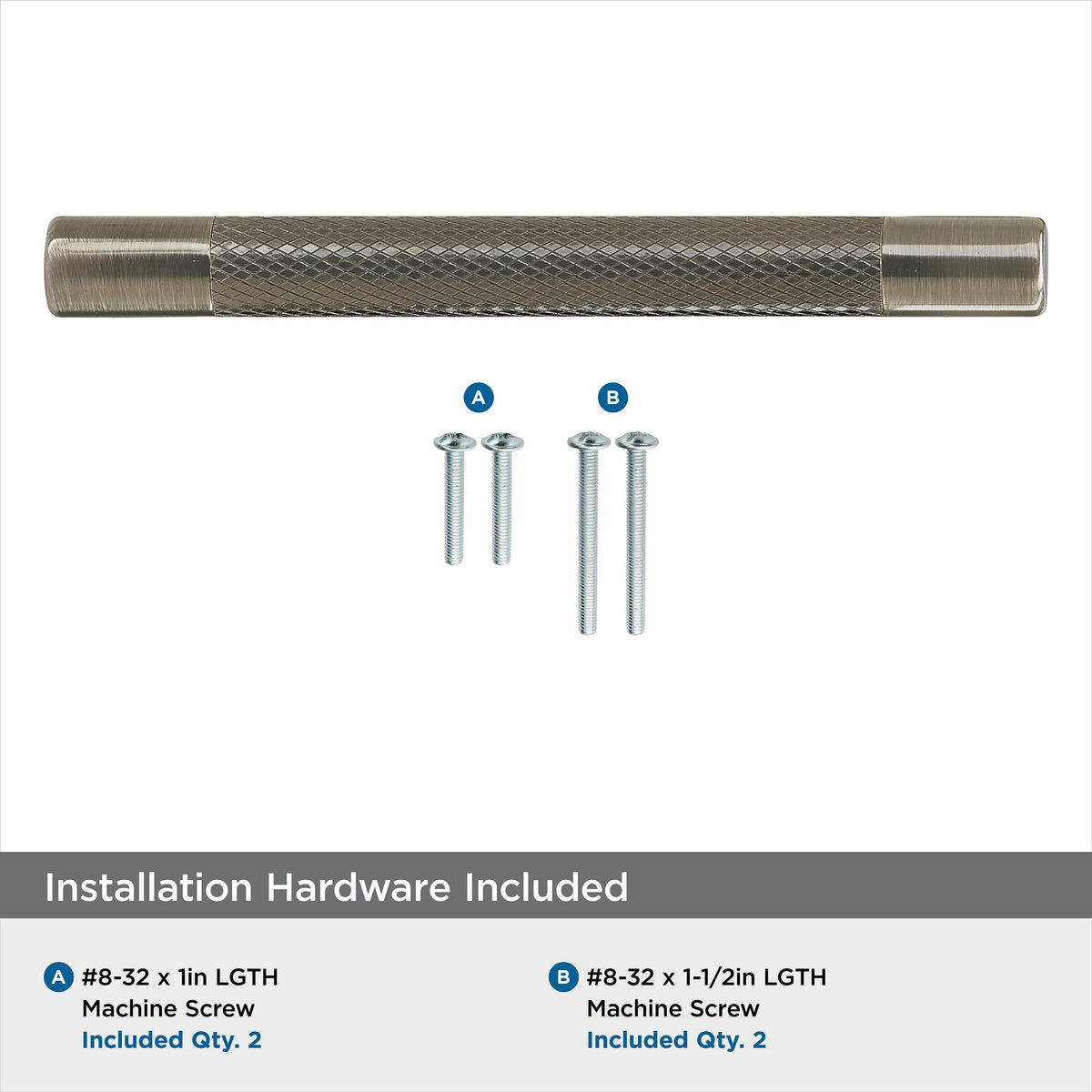 Amerock Kitchen Cabinet Pull Gunmetal 5-1/16 in (128 mm) Center-to-Center Bronx 1 Pack Furniture Hardware Cabinet Handle Bathroom Drawer Pull