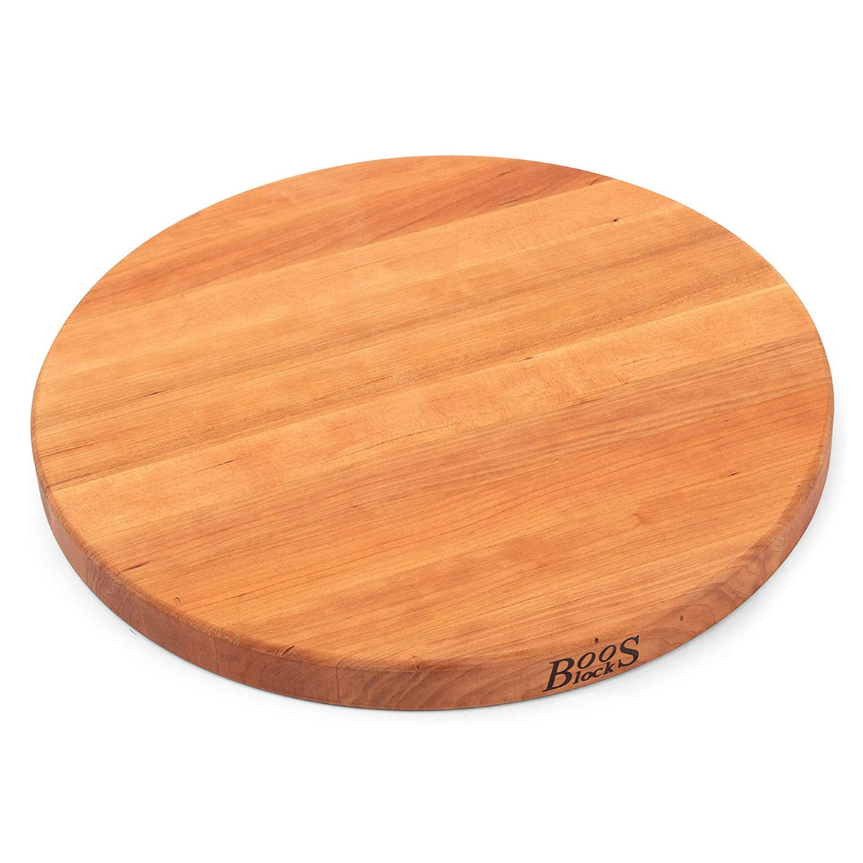 John Boos CHY-R18 Large Cherry Wood Cutting Board for Kitchen Prep 18 Inches Diameter, 1.5 Thick Reversible End Grain Round Charcuterie Block 18DIAX1.5 CHY-EDGE GR-REV-BRANDED