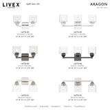 Livex Lighting 16772-46 Aragon 2 Light Vanity Sconce, Black Chrome