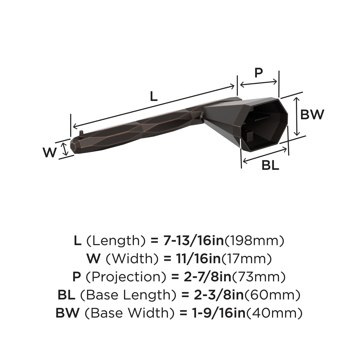 Amerock BH36041ORB Oil Rubbed Bronze Single Post Toilet Paper Holder 7-13/16 in. (198 mm) Toilet Tissue Holder St. Vincent Bath Tissue Holder Bathroom Hardware Bath Accessories