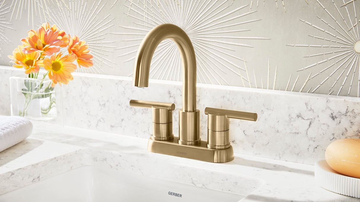 Gerber D307058BB Parma Two Handle Centerset Bathroom Faucet With Metal Touch DOWN...