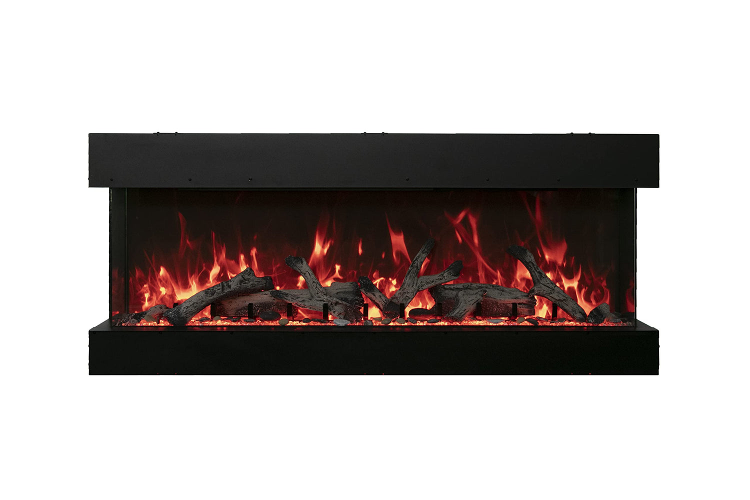 Amantii 60-TRV-XT-XL Trv View Extra Tall Smart Electric - 60" Indoor / Outdoor WiFi Enabled  3 Sided Electric Fireplace Featuring a 22" Height, MultiFunction Remote, Multi Speed Flame Motor, and a Selection of Media Options