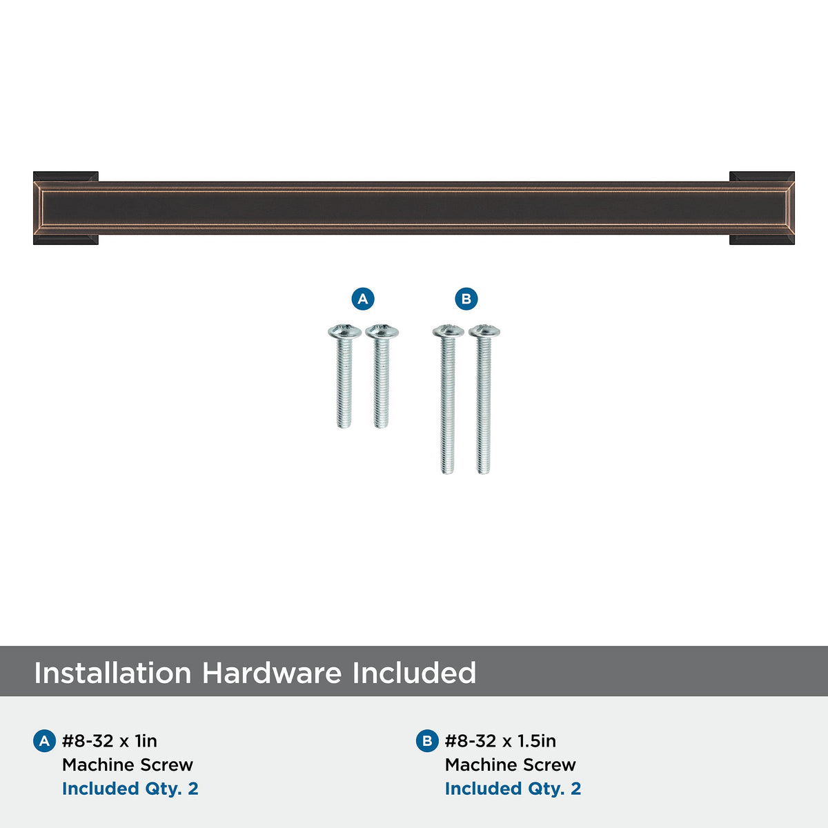 Amerock Cabinet Pull Oil Rubbed Bronze 7-9/16 inch (192 mm) Center-to-Center Appoint 1 Pack Drawer Pull Cabinet Handle Cabinet Hardware