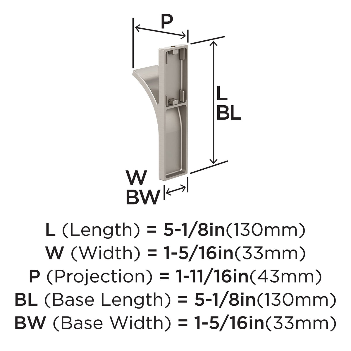 Amerock HBX37014G10 Apex Single Prong Decorative Wall Hook Satin Nickel Hook for Coats, Hats, Backpacks, Bags Hooks for Bathroom, Bedroom, Closet, Entryway, Laundry Room, Office