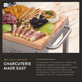 John Boos CU-CULART30 Cucina Culinarte Cart Maple Wood Cutting Board for Kitchen 30 x 18.13", 1.5" Thick Removable/Reversible Chopping Edge Grain Block CULINARTE' CART 30X20 REMOV MPL TOP
