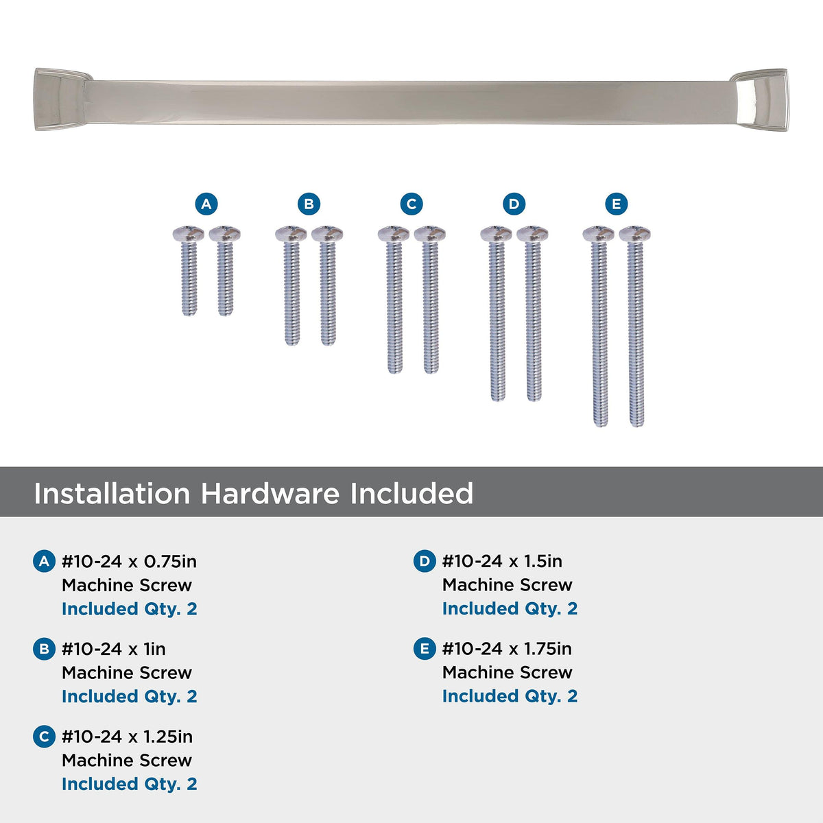 Amerock Appliance Pull Polished Nickel 12 inch (305 mm) Center to Center Revitalize 1 Pack Drawer Pull Drawer Handle Cabinet Hardware