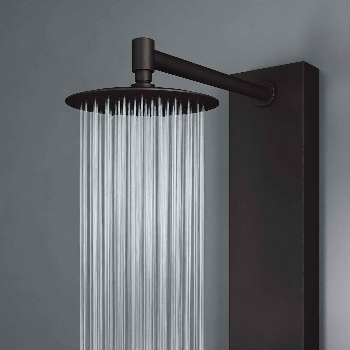 VIGO 20" W x 59" H Ellington 4-Jet Matte Black Shower Panel, Thermostatic, Volume, Dual Function Control Type and Handheld Showerhead - VG08013MB