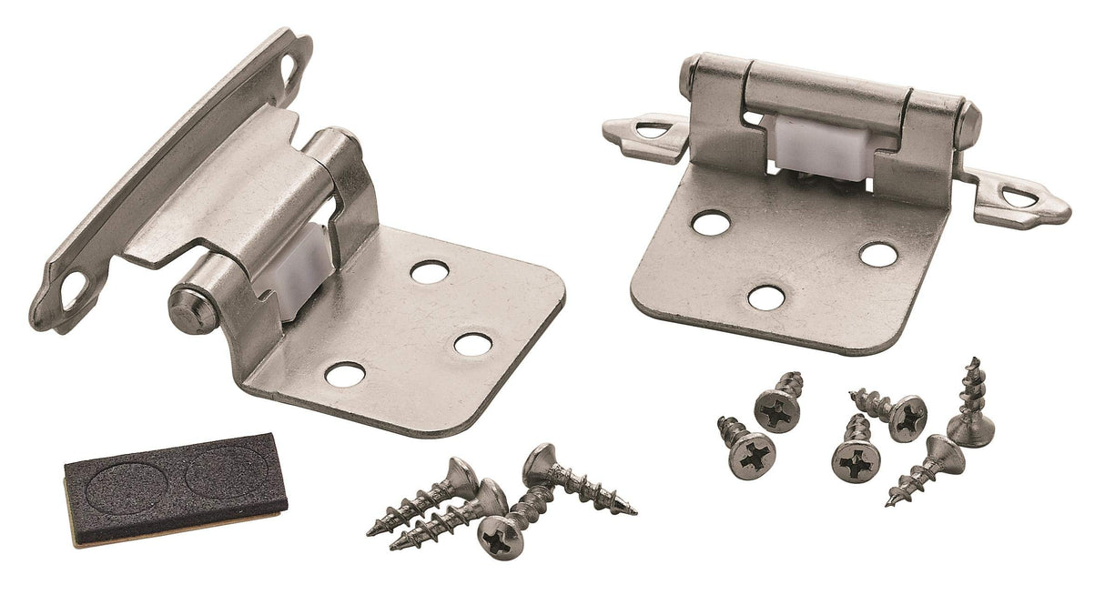 Amerock Cabinet Hinge Variable Overlay Hinge Satin Nickel 2 Pack Self-Closing Hinge Face Mount Hinge Cabinet Door Hinge