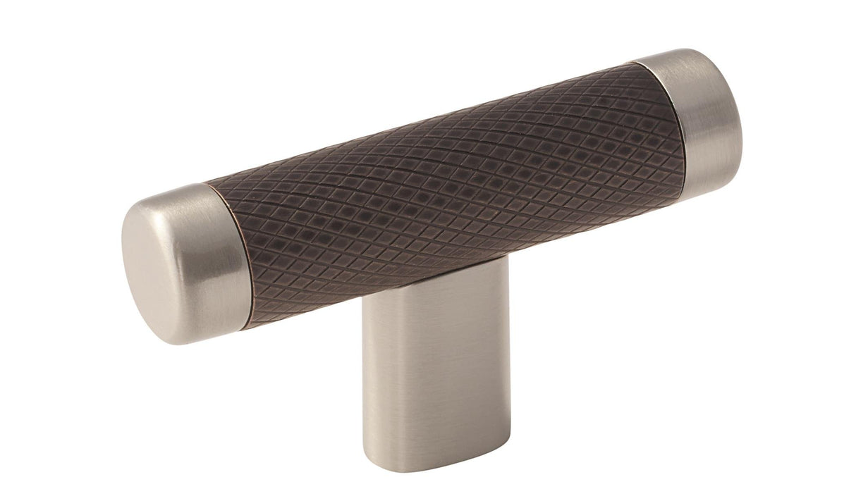 Amerock Cabinet Knob Satin Nickel/Oil-Rubbed Bronze 2-5/8 inch (67 mm) Length Esquire 1 Pack Drawer Knob Cabinet Hardware