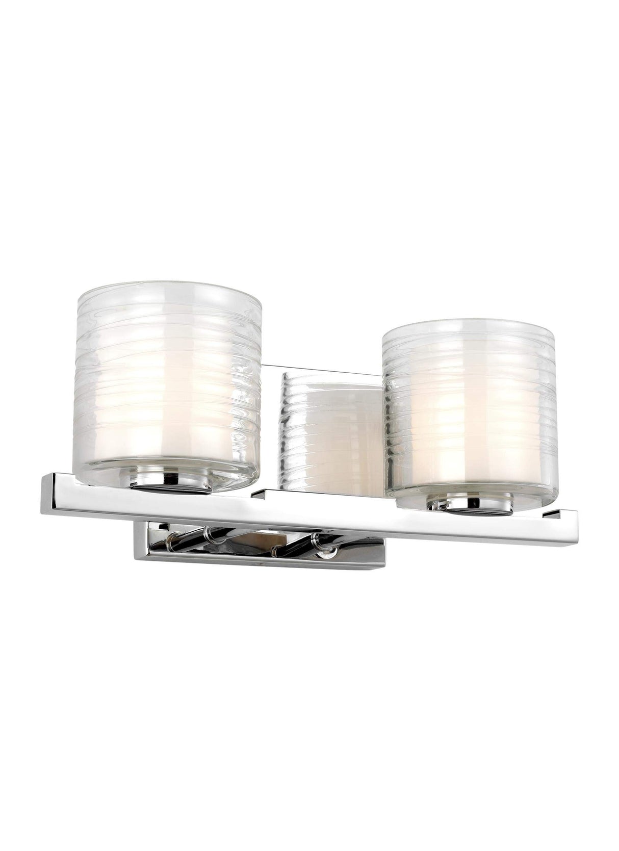 Feiss VS24202CH Volo Glass Wall Vanity Bath Lighting, Chrome, 2-Light (14"W x 6"H) 80watts