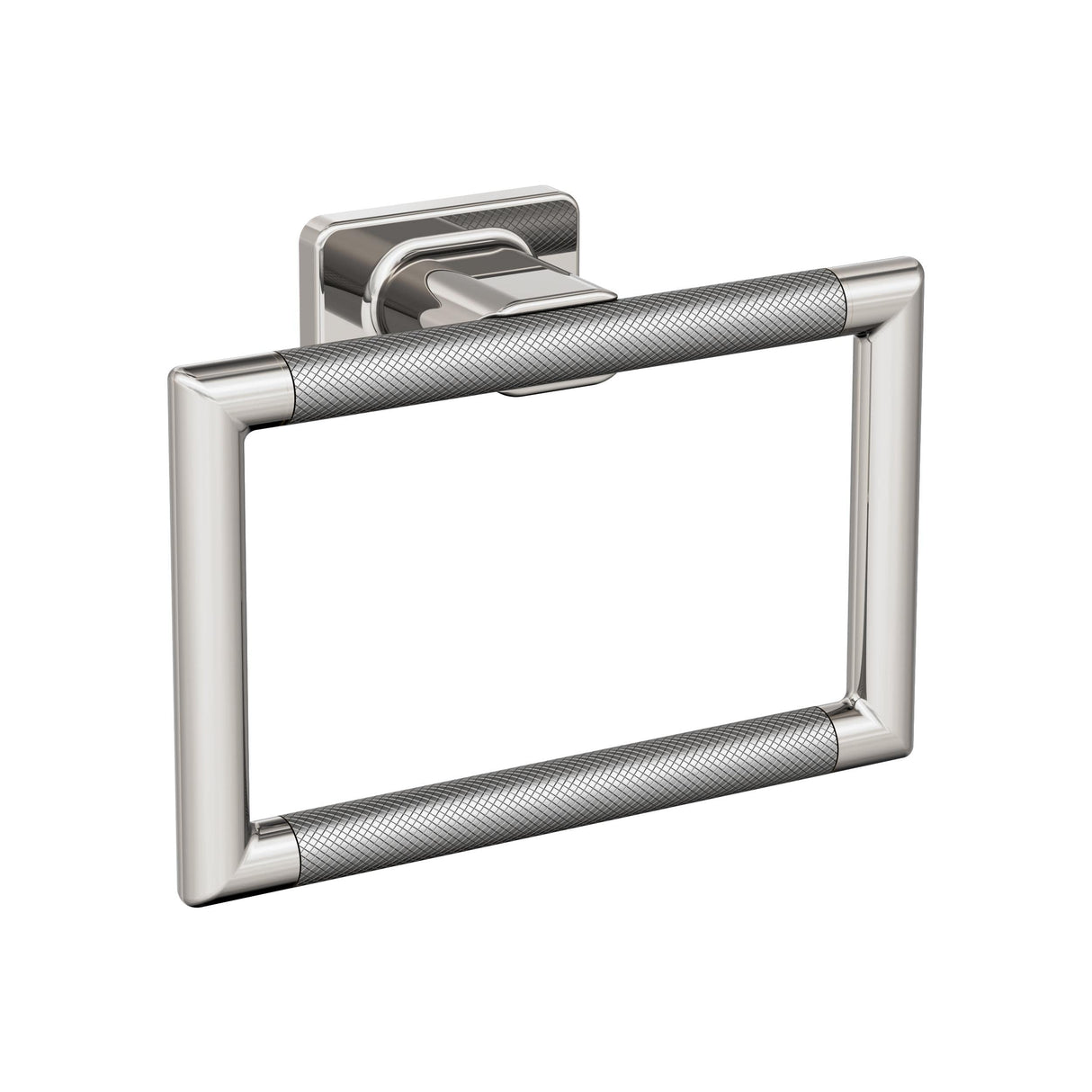 Amerock BH26612PNSS Polished Nickel/Stainless Steel Towel Ring 5-1/4 in (133 mm) Towel Holder Esquire Hand Towel Holder for Bathroom Wall Small Kitchen Towel Holder Bath Accessories