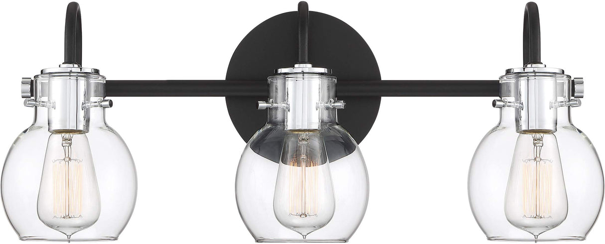 Quoizel ANW83003EK Andrews Vanity Bath Lighting, 3-Light, 300 Watts, Earth Black (9"H x 22"W)