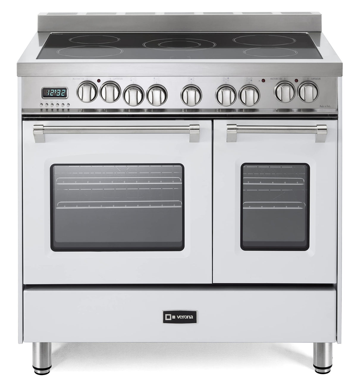 Verona VPFSEE365DW Prestige 36" Electric Glass Top Double Oven Range - White
