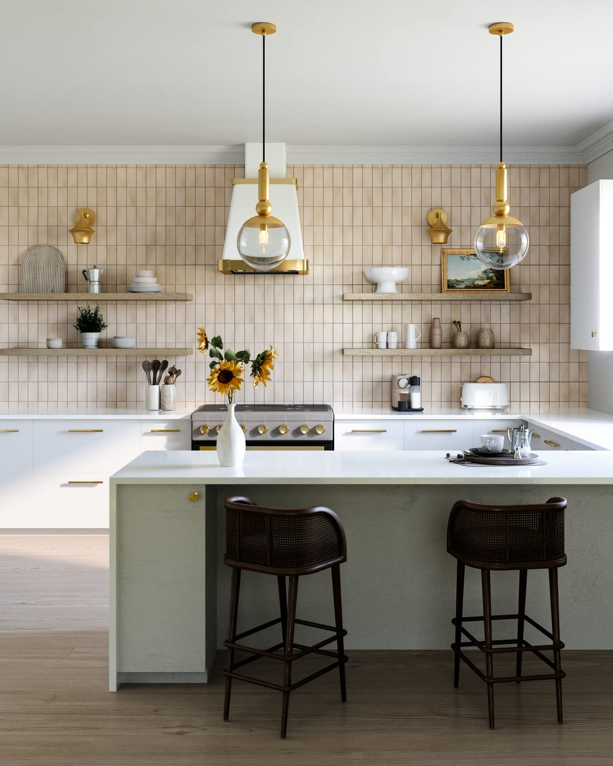 Alora PD560510BGCL DELILAH 10" PD BRUSHED GOLD CLEAR GLASS CORD 72 1X60W E26